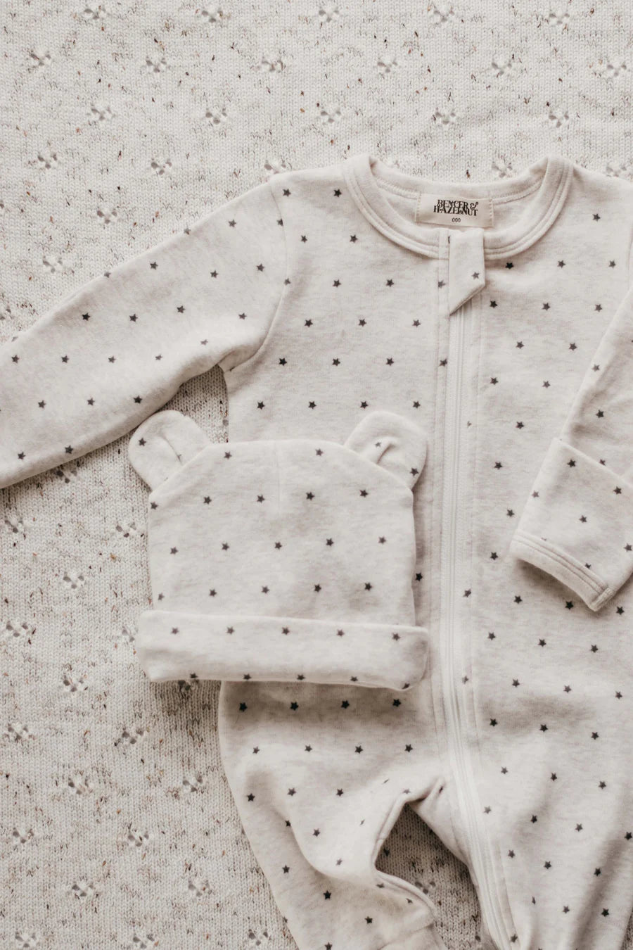 CHARCOAL STARS ZIP SUIT