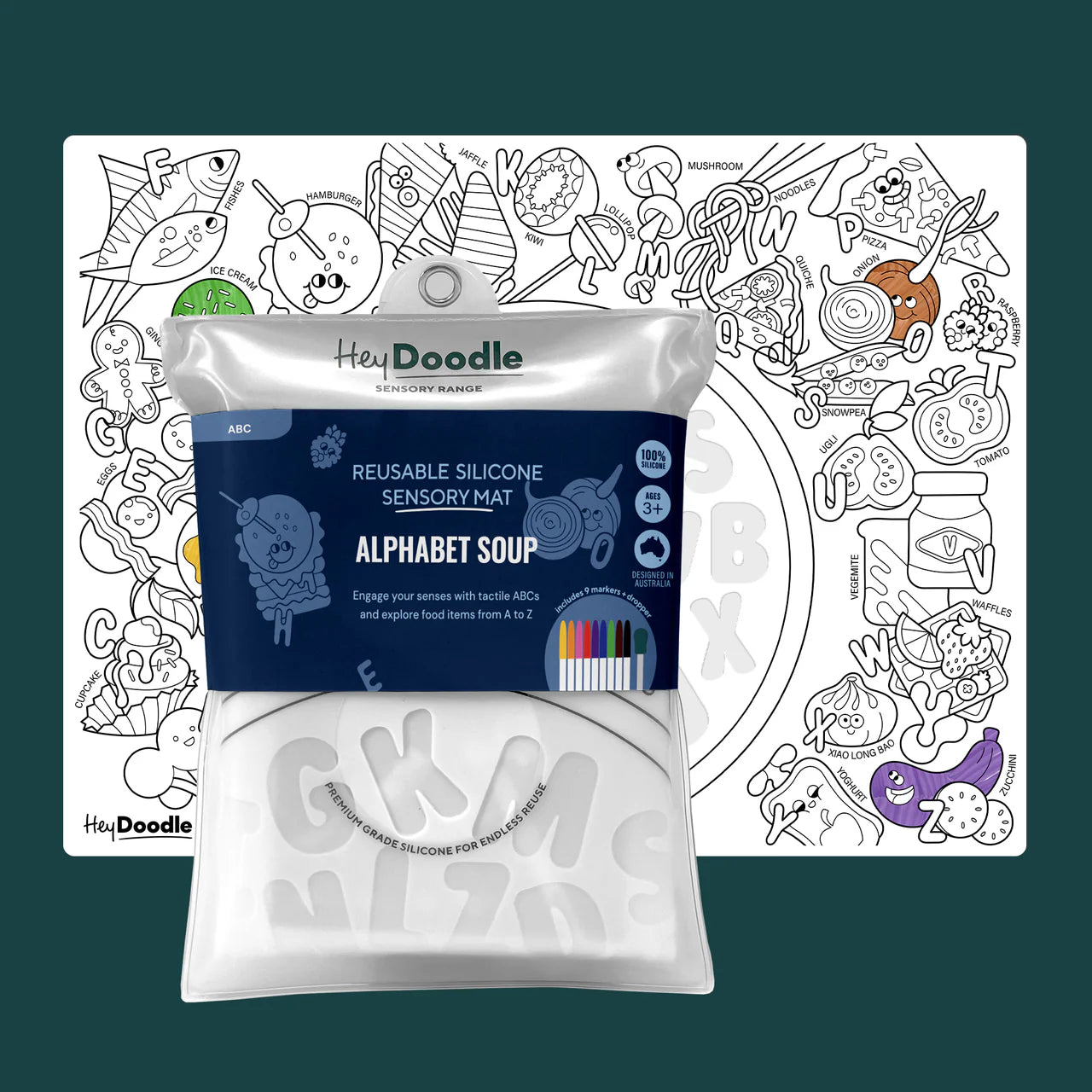 HEYDOODLE MAT - SENSORY MAT - ALPHABET SOUP