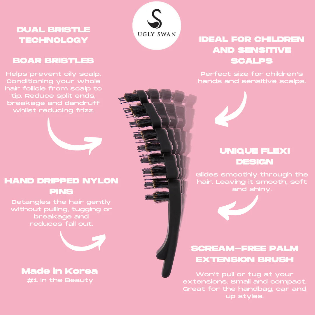 SCREAM-FREE® PALM HAIR BRUSH - BUBBLEGUM MAGIC