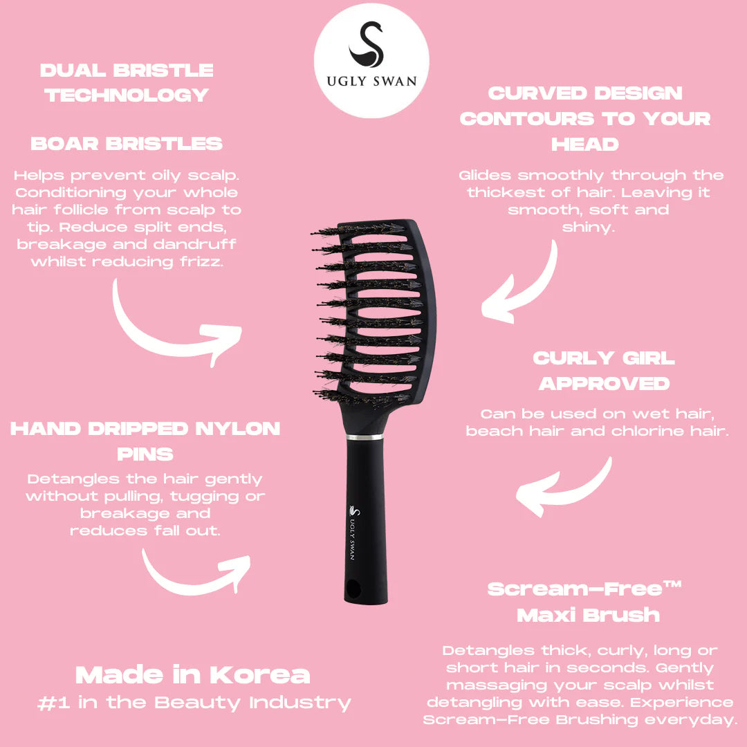 SCREAM-FREE® DETANGLING BRUSH MAXI - BLACK