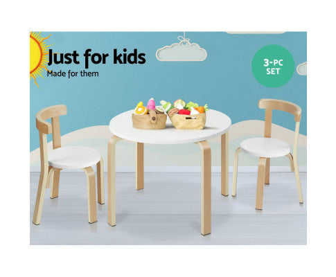KEEZI NORDIC KIDS TABLE AND CHAIR SET 3PC DESK ACTIVITY STUDY PLAY CHILDREN MODERN
