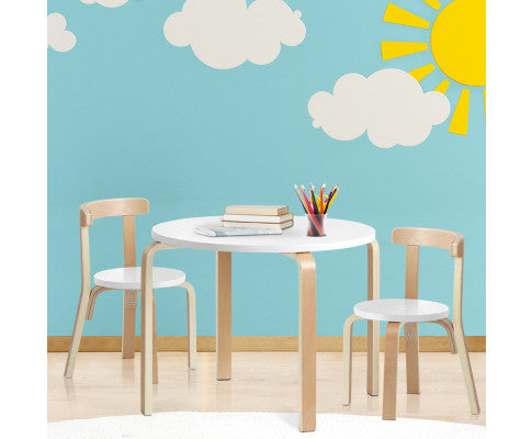 KEEZI NORDIC KIDS TABLE AND CHAIR SET 3PC DESK ACTIVITY STUDY PLAY CHILDREN MODERN