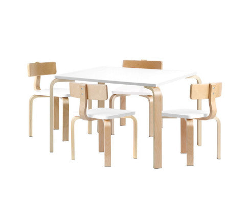 KEEZI NORDIC KIDS TABLE CHAIR SET DESK 5PC ACTIVITY DINING STUDY CHILDREN MODERN