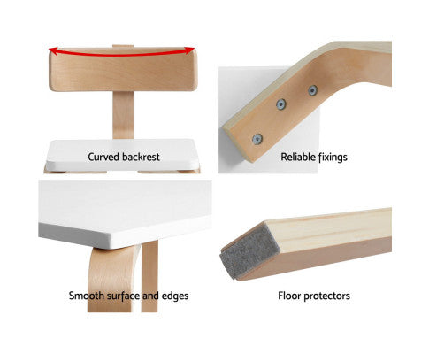 KEEZI NORDIC KIDS TABLE CHAIR SET DESK 5PC ACTIVITY DINING STUDY CHILDREN MODERN