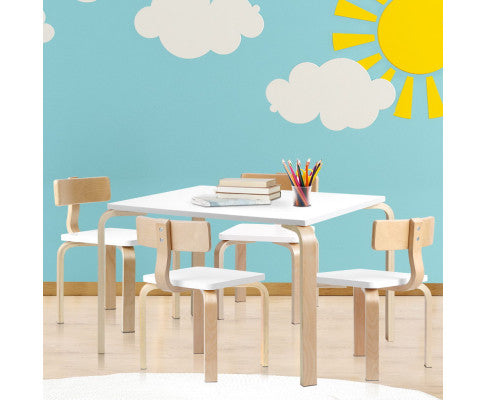 KEEZI NORDIC KIDS TABLE CHAIR SET DESK 5PC ACTIVITY DINING STUDY CHILDREN MODERN