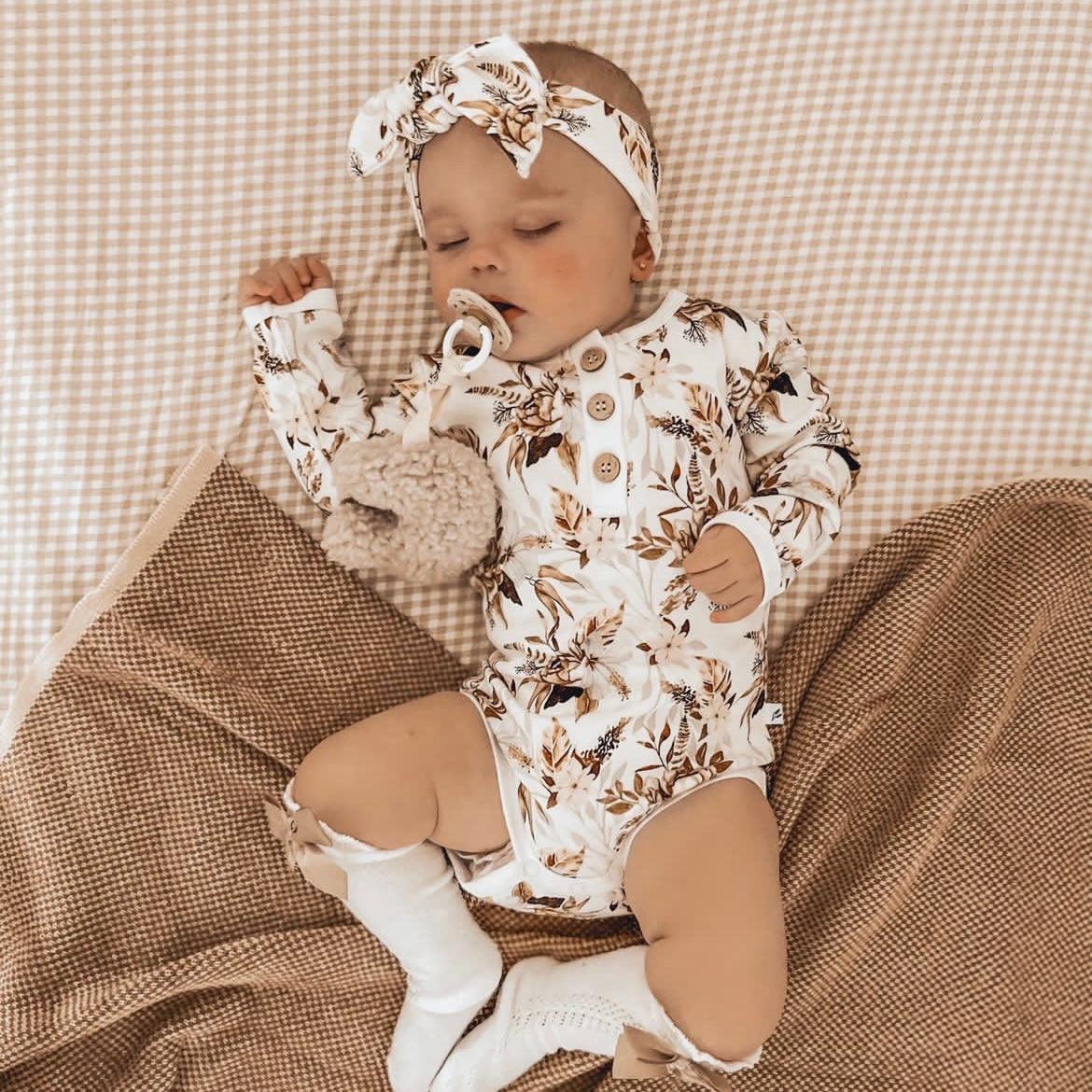 MINI HERITAGE ORGANIC BODYSUIT - VINTAGE BLOOM