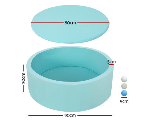 KEEZI OCEAN FOAM BALL PIT WITH BALLS KIDS PLAY POOL BARRIER TOYS 90X30CM BLUE