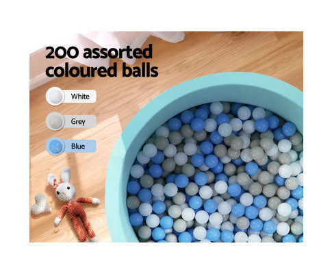 KEEZI OCEAN FOAM BALL PIT WITH BALLS KIDS PLAY POOL BARRIER TOYS 90X30CM BLUE