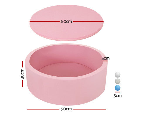 KEEZI OCEAN FOAM BALL PIT WITH BALLS KIDS PLAY POOL BARRIER TOYS 90X30CM PINK