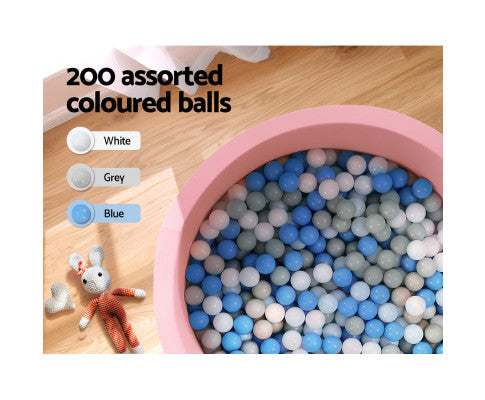 KEEZI OCEAN FOAM BALL PIT WITH BALLS KIDS PLAY POOL BARRIER TOYS 90X30CM PINK