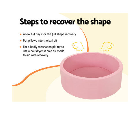 KEEZI OCEAN FOAM BALL PIT WITH BALLS KIDS PLAY POOL BARRIER TOYS 90X30CM PINK