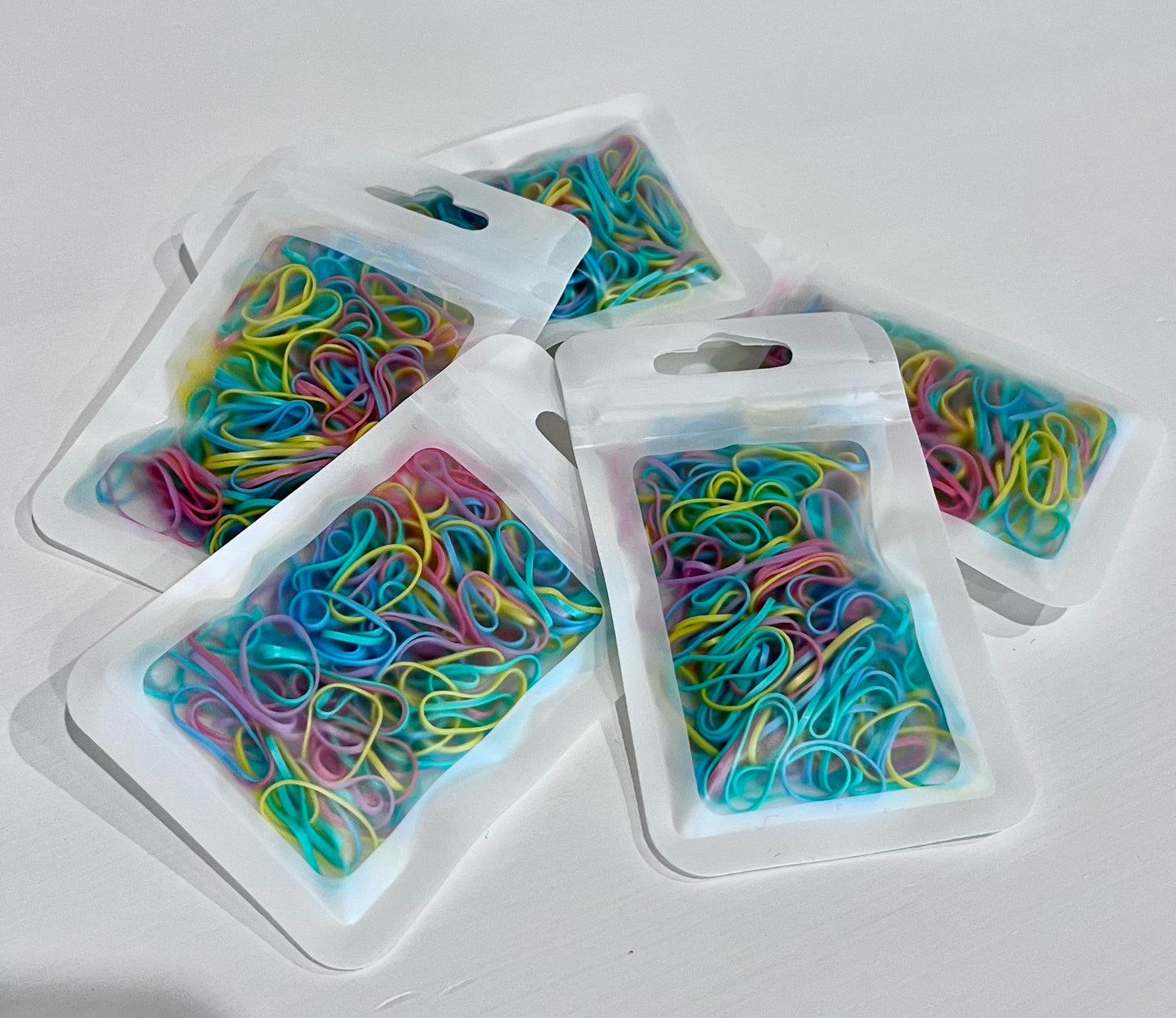 MINI SEAMLESS ELASTIC HAIR BANDS - DARK PASTEL ASSORTED