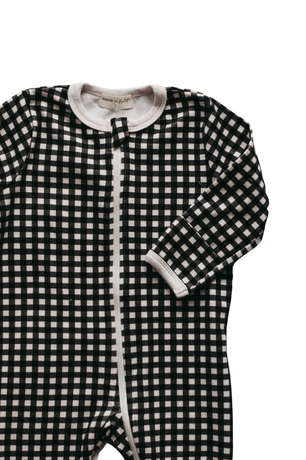 GINGHAM (BLACK) ZIP SUIT