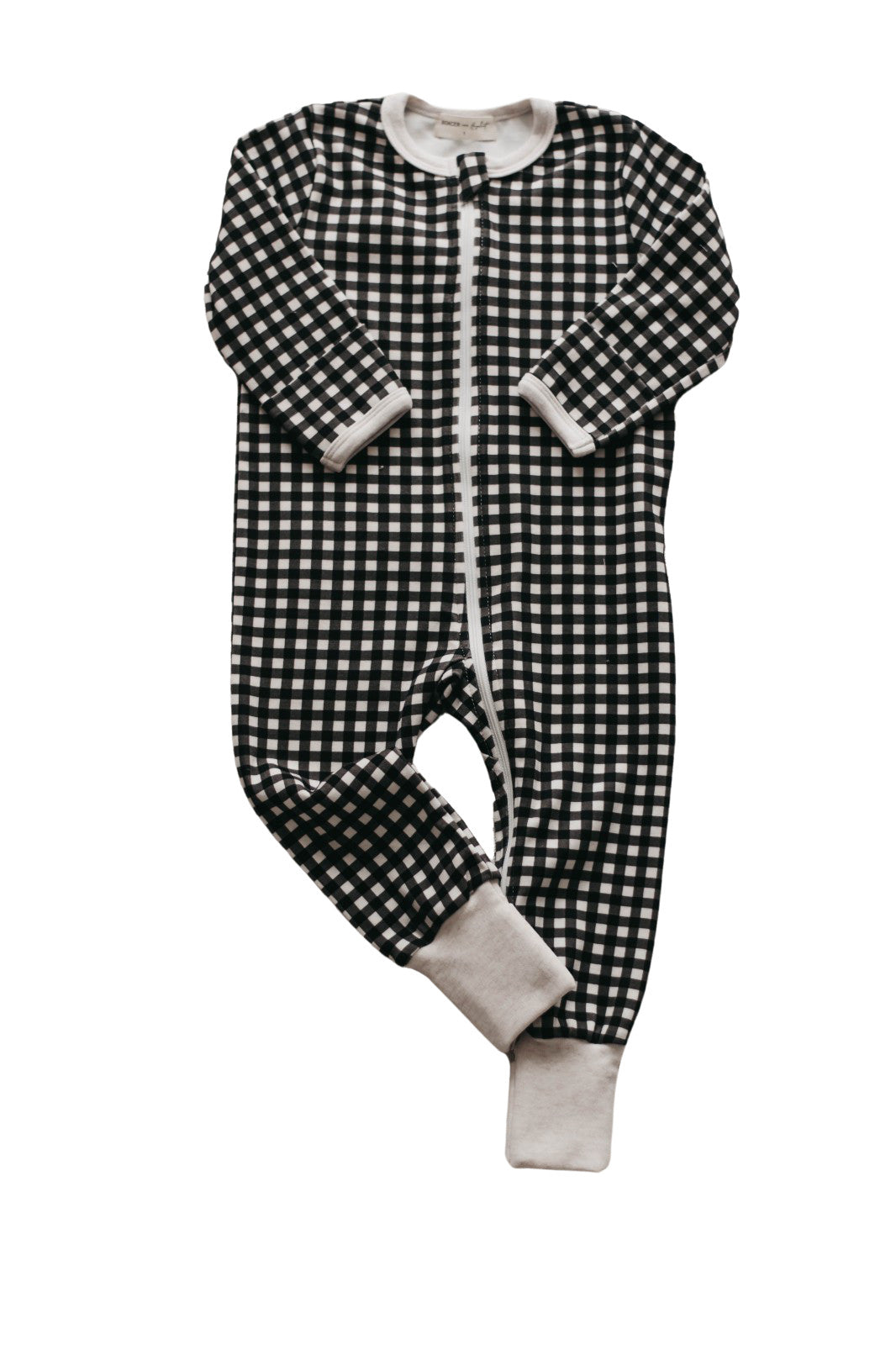 GINGHAM (BLACK) ZIP SUIT