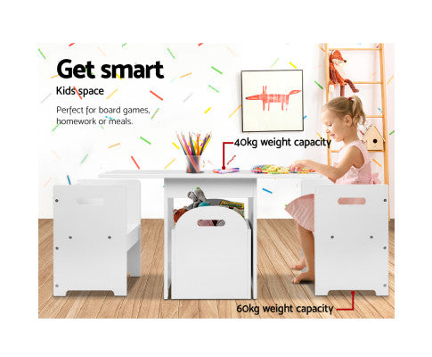 KEEZI KIDS MULTI-FUNCTION TABLE AND CHAIR HIDDEN STORAGE BOX TOY ACTIVITY DESK
