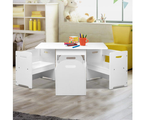 KEEZI KIDS MULTI-FUNCTION TABLE AND CHAIR HIDDEN STORAGE BOX TOY ACTIVITY DESK