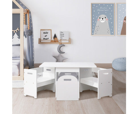 KEEZI KIDS MULTI-FUNCTION TABLE AND CHAIR HIDDEN STORAGE BOX TOY ACTIVITY DESK