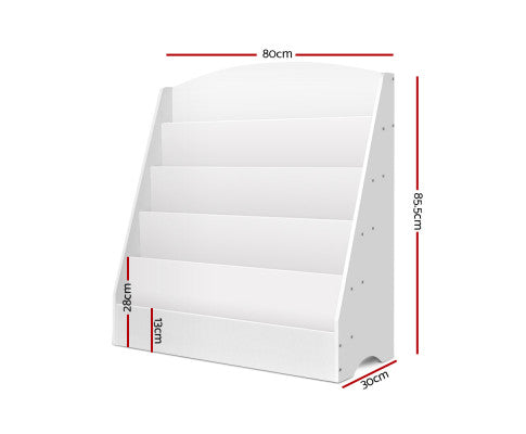 KEEZI 5 TIERS KIDS BOOKSHELF MAGAZINE RACK SHELF ORGANISER BOOKCASE DISPLAY