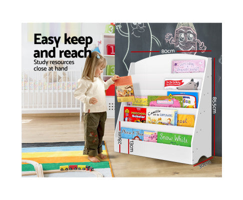 KEEZI 5 TIERS KIDS BOOKSHELF MAGAZINE RACK SHELF ORGANISER BOOKCASE DISPLAY