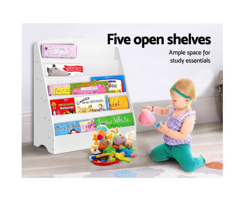 KEEZI 5 TIERS KIDS BOOKSHELF MAGAZINE RACK SHELF ORGANISER BOOKCASE DISPLAY