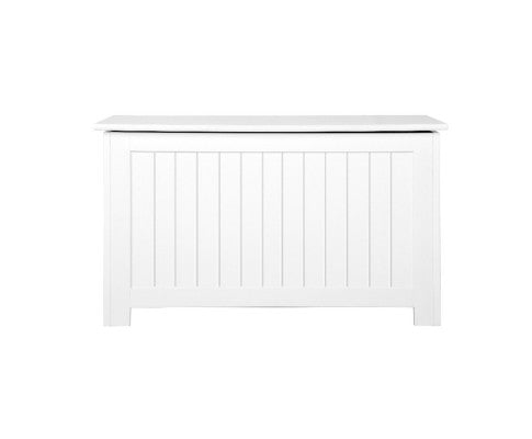 KEEZI KIDS WOODEN TOY CHEST STORAGE BLANKET BOX WHITE CHILDREN ROOM ORGANISER