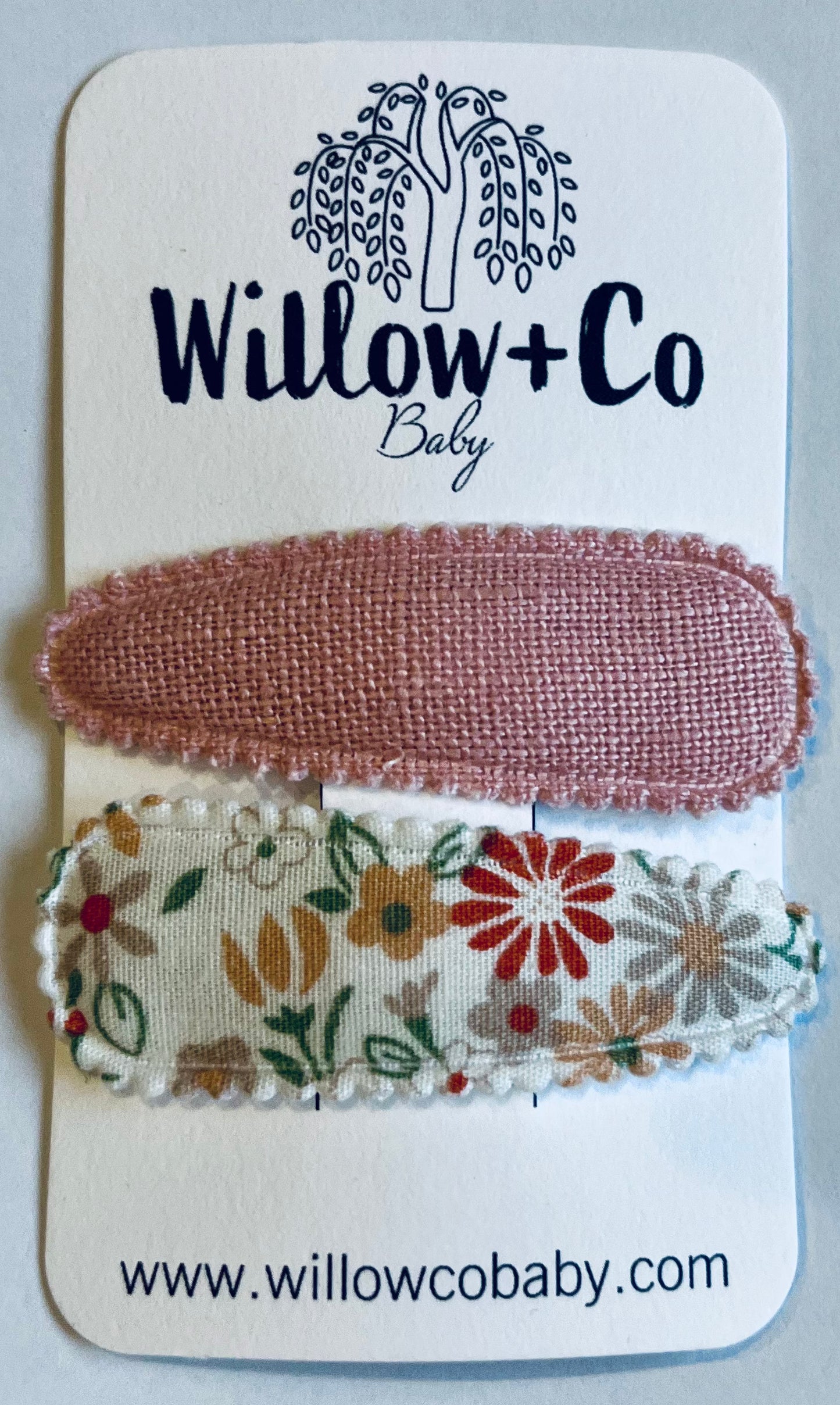 FABRIC SNAP CLIPS - SADIE FLORAL & PINK