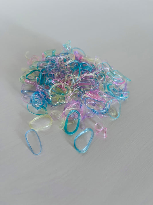 MINI SEAMLESS ELASTIC HAIR BANDS - CLEAR PASTEL ASSORTED