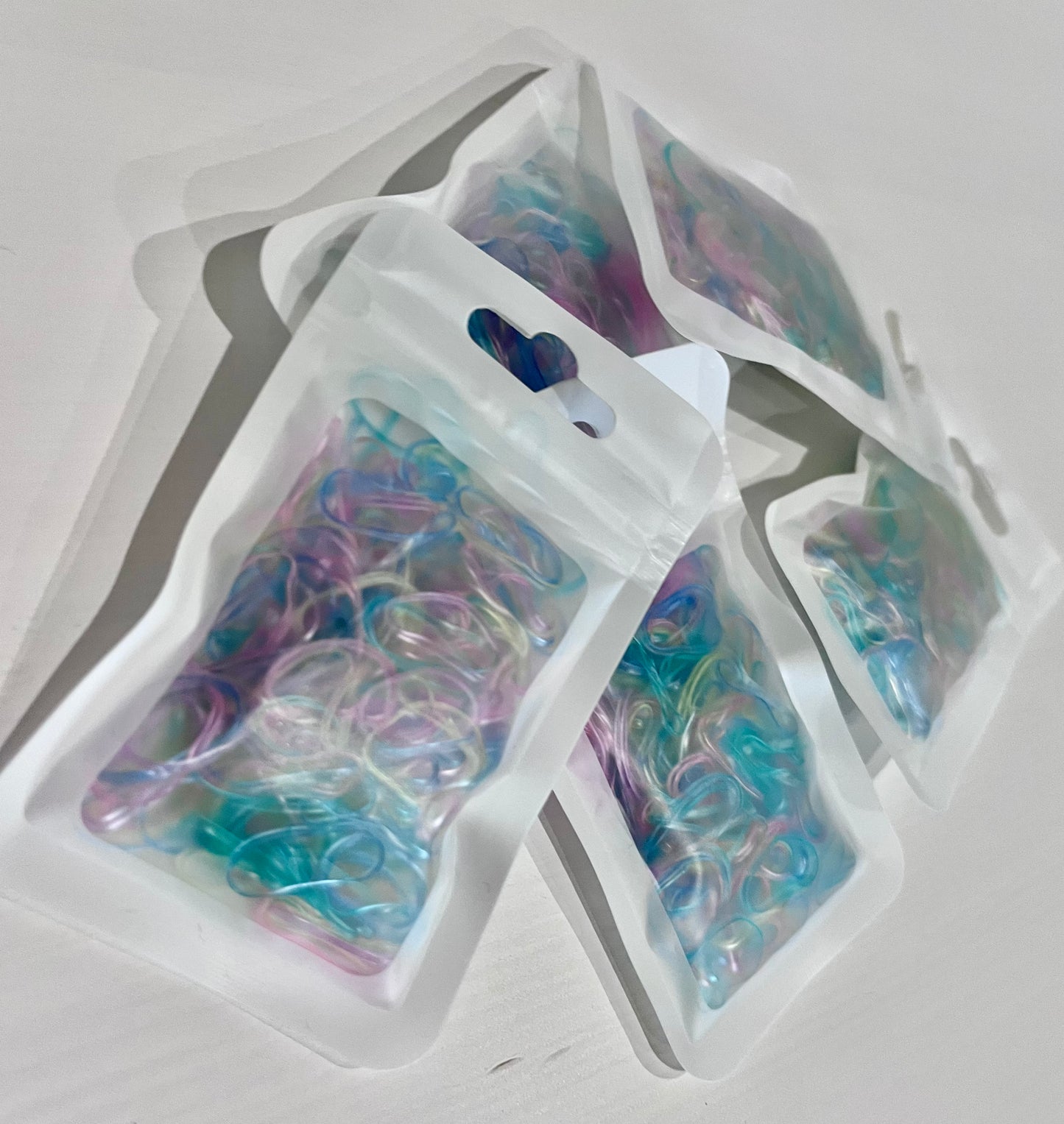 MINI SEAMLESS ELASTIC HAIR BANDS - CLEAR PASTEL ASSORTED