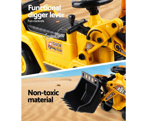KEEZI KIDS RIDE ON BULLDOZER - YELLOW