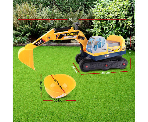 KEEZI KIDS RIDE ON EXCAVATOR - YELLOW