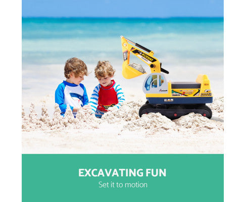 KEEZI KIDS RIDE ON EXCAVATOR - YELLOW
