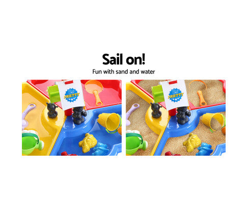 KEEZI KIDS BEACH SAND AND WATER SANDPIT OUTDOOR TABLE CHILDRENS BATH TOYS