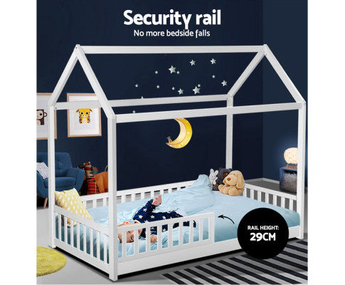 ARTISS WOODEN BED FRAME SINGLE SIZE TIMBER MATTRESS BASE PINE PLATFORM WHITE ROCK