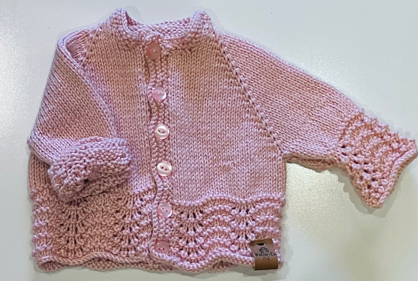 HAND KNITTED CARDIGAN - PINK