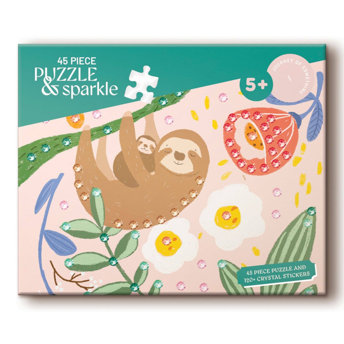 45 Piece Kids Puzzle with Gems - Sloth