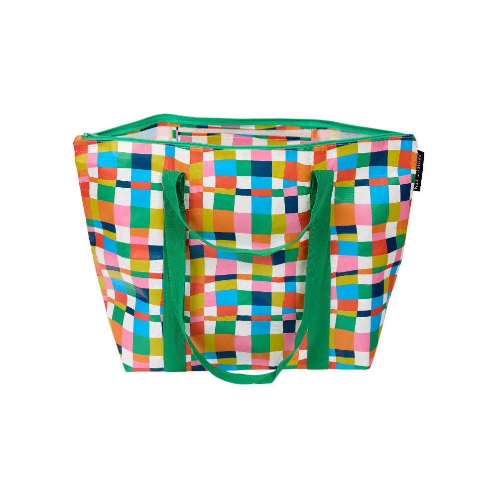 Rainbow Weave Zip Medium Tote