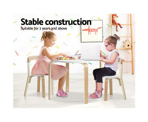KEEZI NORDIC KIDS TABLE AND CHAIR SET 3PC DESK ACTIVITY STUDY PLAY CHILDREN MODERN