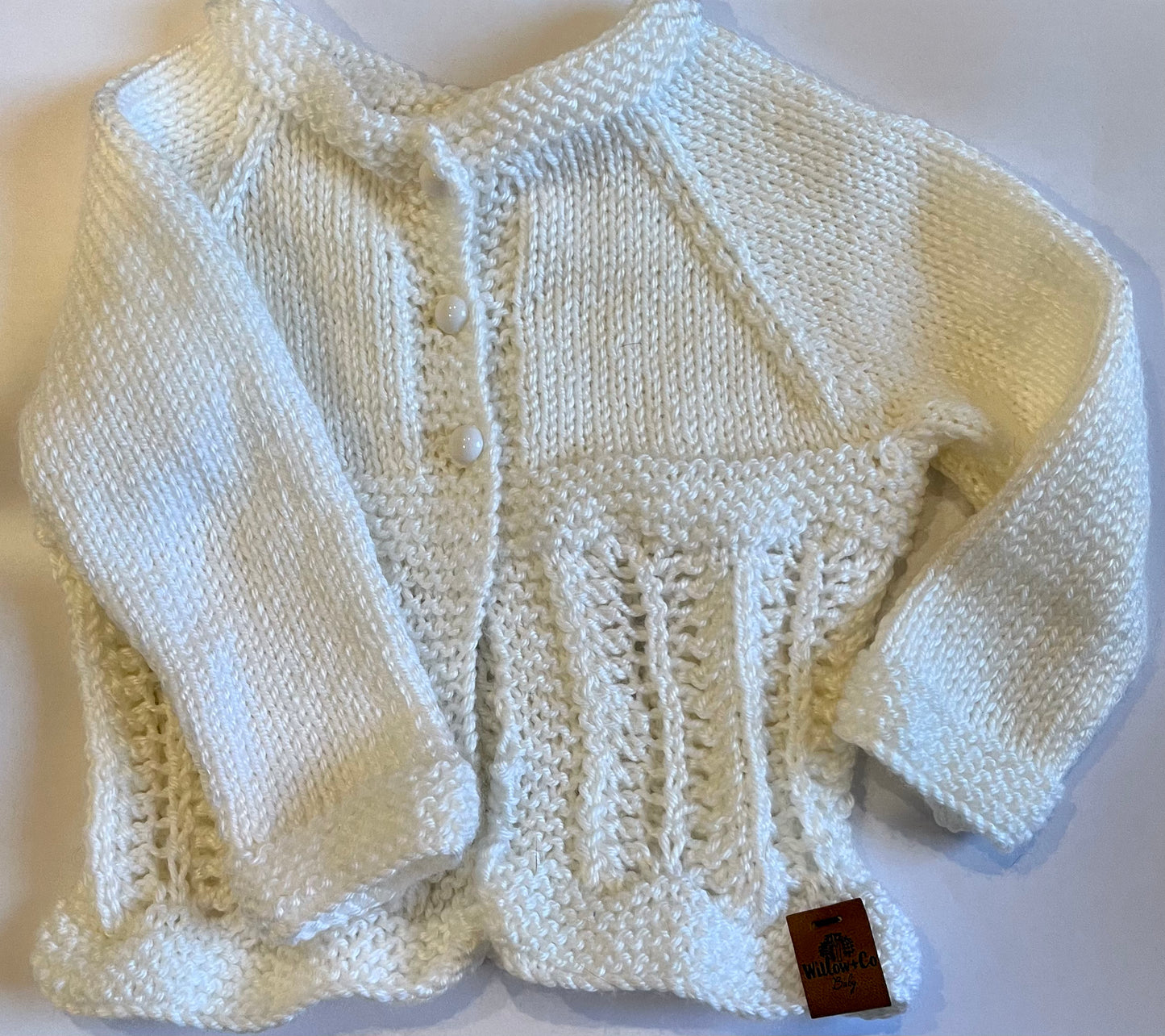 HAND KNITTED CARDIGAN - WHITE