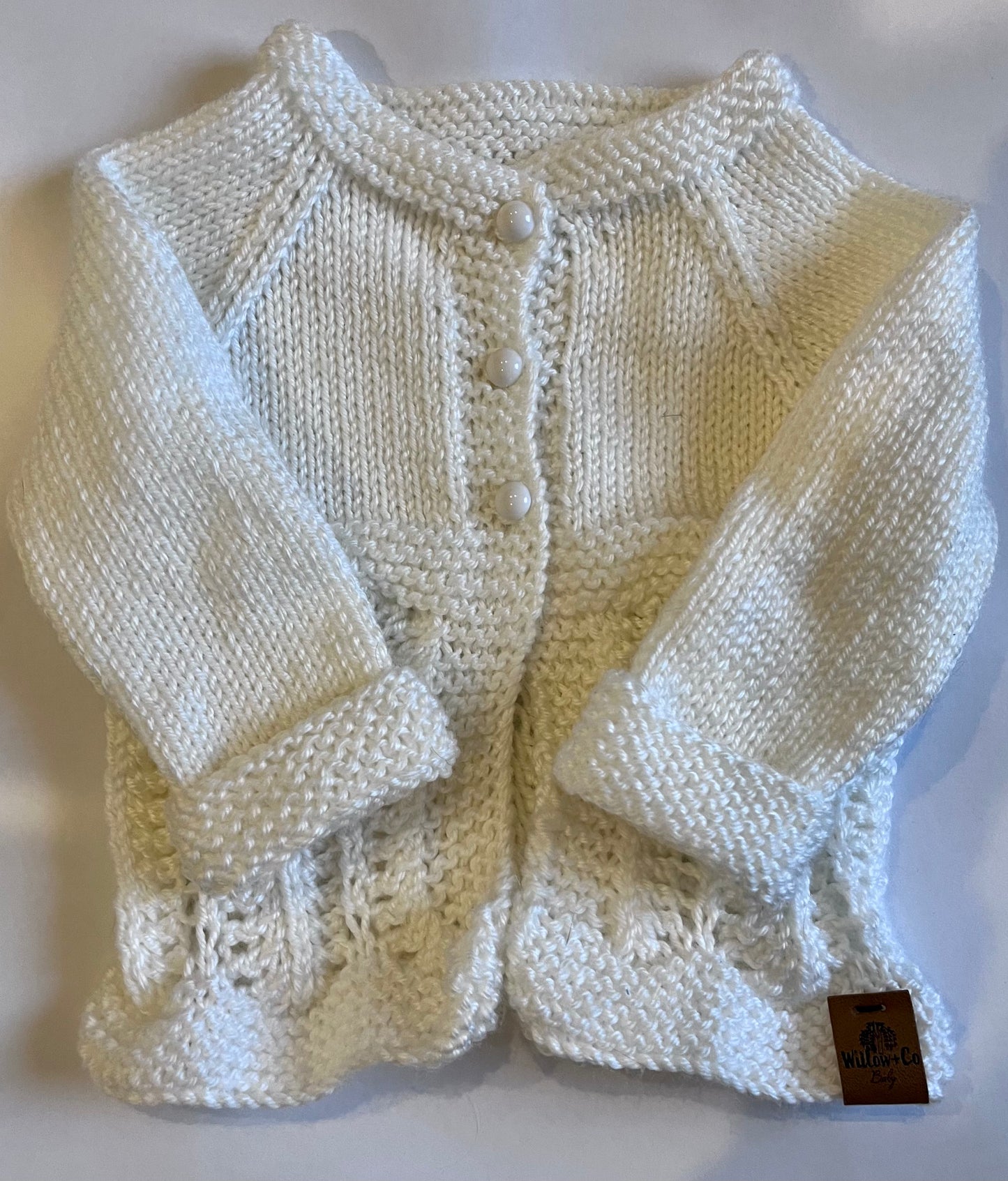 HAND KNITTED CARDIGAN - WHITE