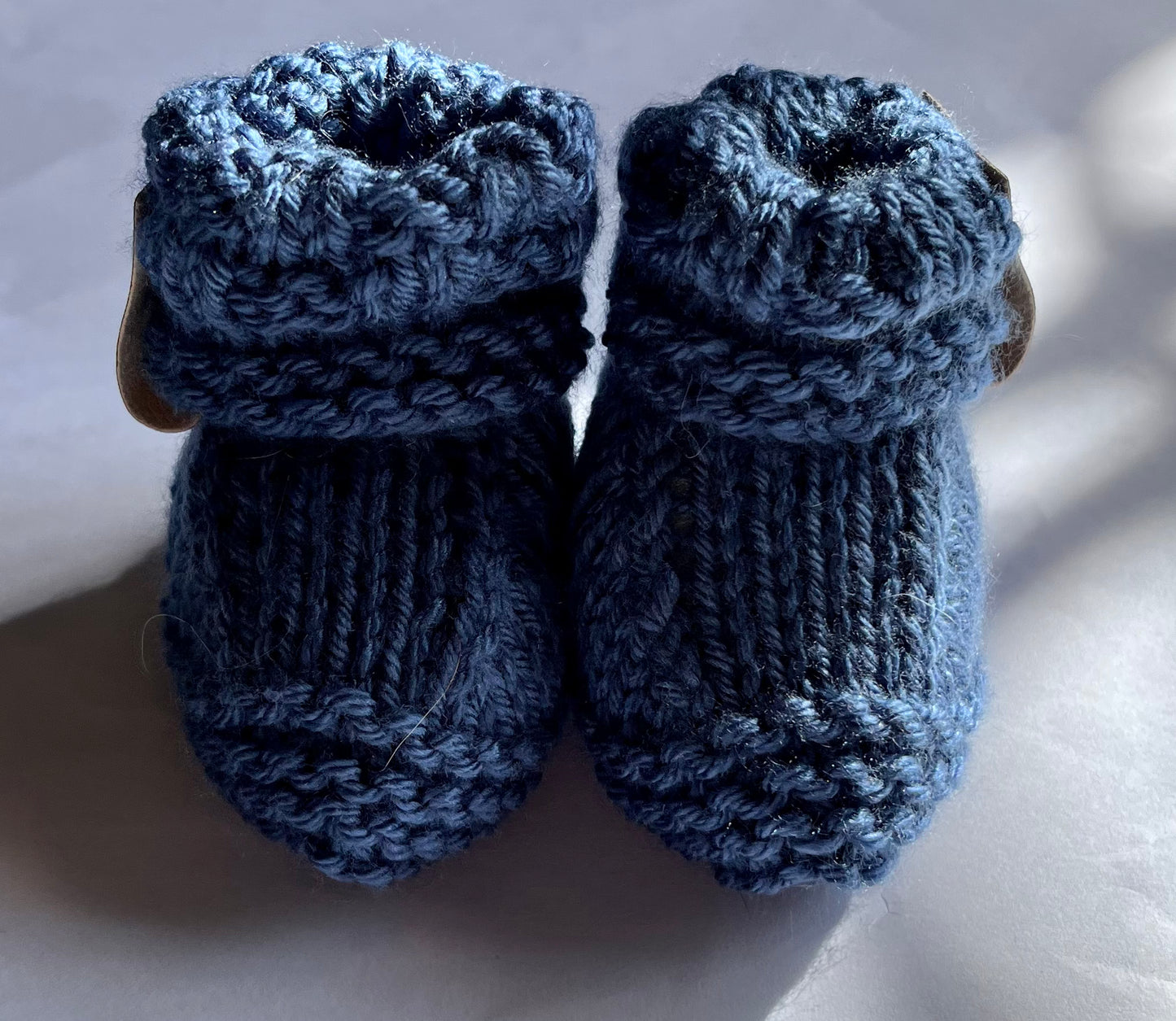 HAND KNITTED CARDIGAN & BOOTIE SET - NAVY
