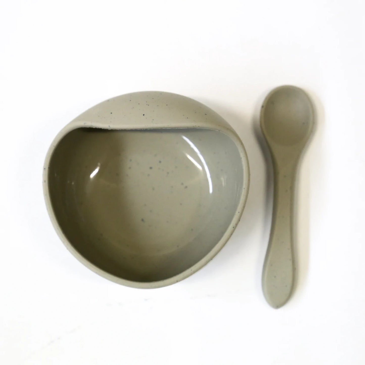 SILICONE BOWL AND SPOON