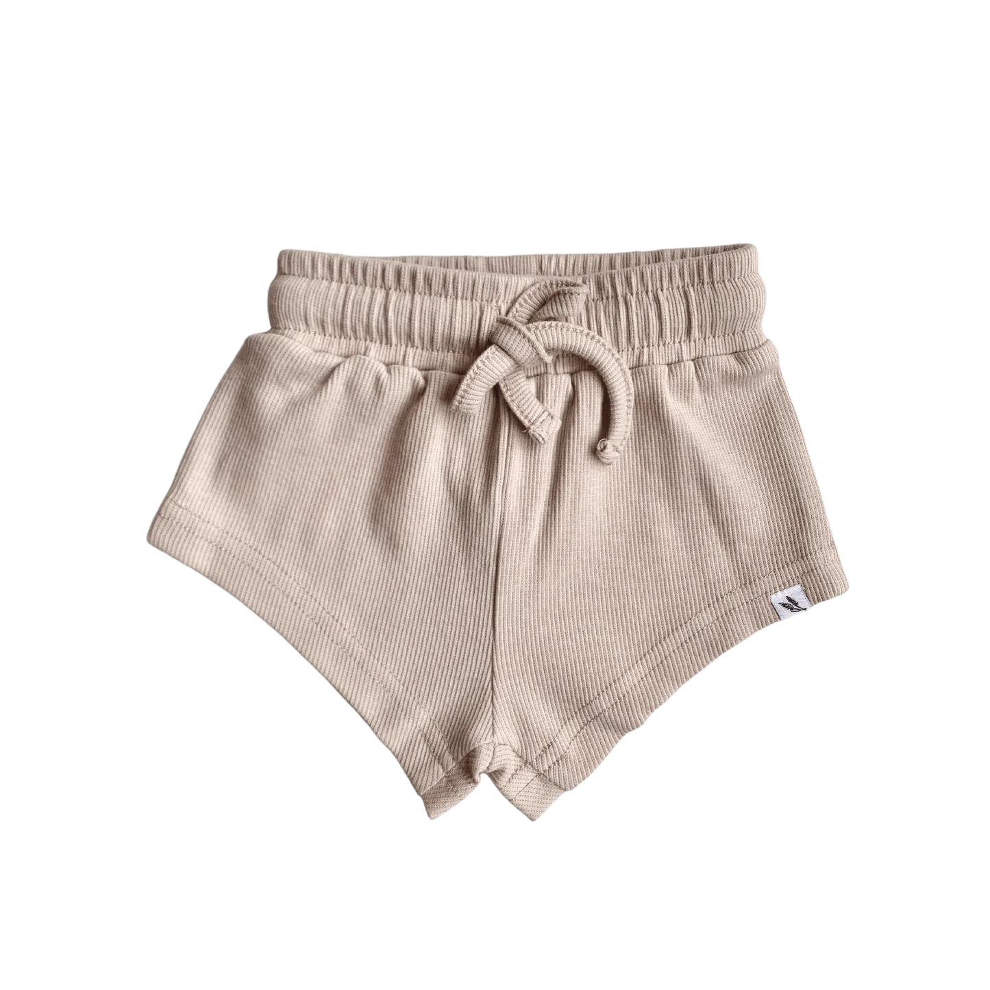 MINI HERITAGE RIBBED ORGANIC SHORTIES - FAWN