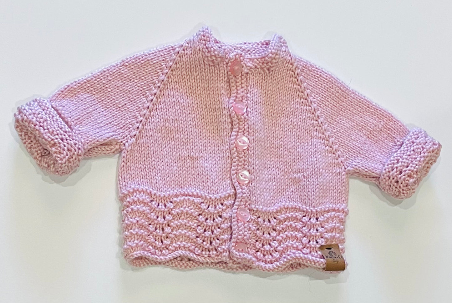 HAND KNITTED CARDIGAN - PINK